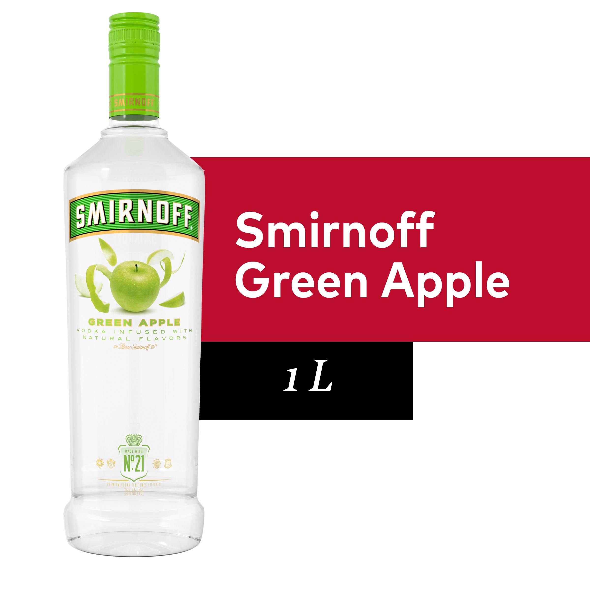 Smirnoff Vodka Green Apple 1.00L