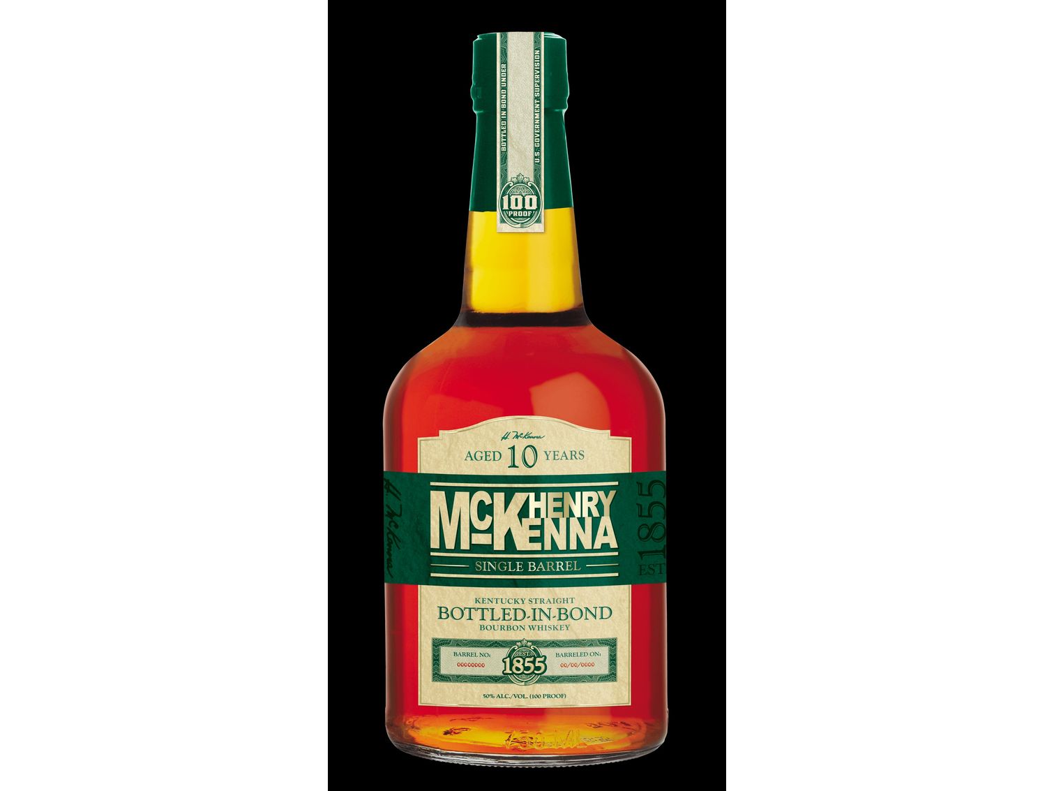 Whiskey Henry McKenna Single Barrel Bourbon, 10 Year, Bottled-in-Bond Bourbon Whiskey - 750ml Bottle HENRY MCKENNA
